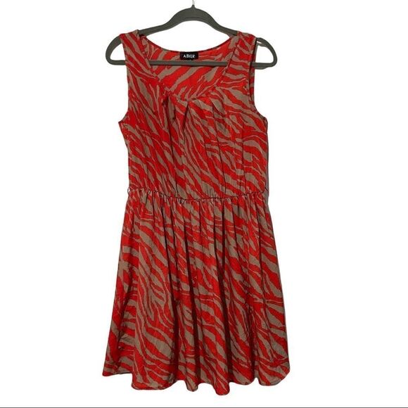 A. Byer‎ Orange/Tan Striped Sleeveless Dress L - Picture 1 of 6